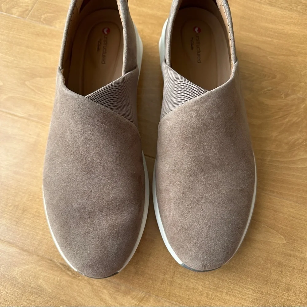 Clarks Womens Un Rio Rise Loafer, Pebble Suede, Slip On Sneaker, Size 8.5